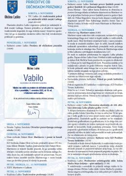 Prireditve v novembru, ko praznujemo občinski praznik